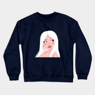 White Haired Girl Crewneck Sweatshirt